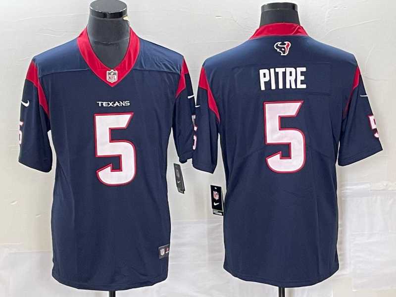 Men%27s Houston Texans #5 Jalen Pitre Navy Blue 2022 Vapor Untouchable Stitched Nike Limited Jersey